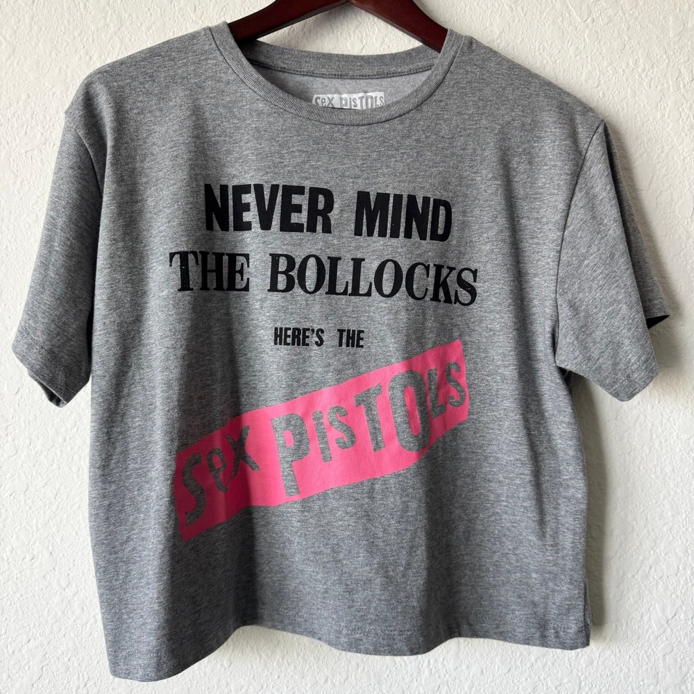 Sex Pistols Never Mind‎ The Bollocks Graphic T-Shirt XL Grey Pink Punk Rock Tee